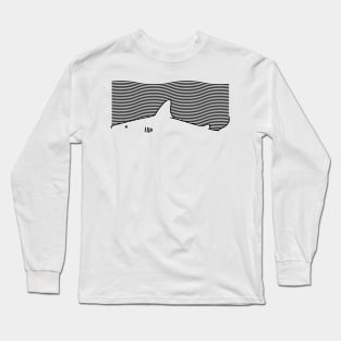 Minimal Line Drawing Simple Unique Shark Fin Gift Long Sleeve T-Shirt